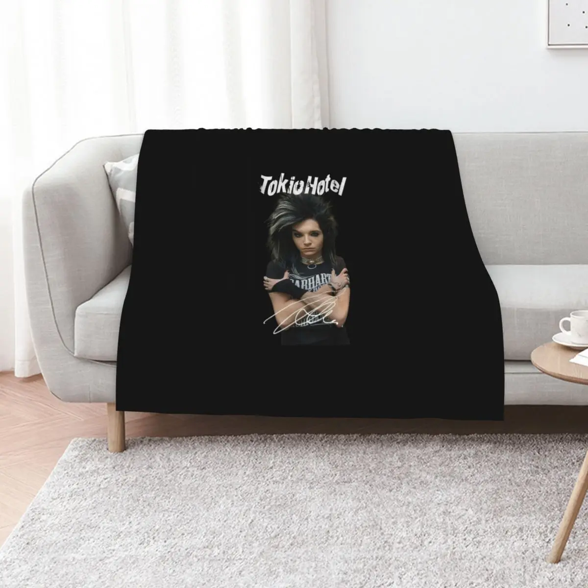 

Hot Tokio Hotel Shirt Bill Kaulitz Cotton Throw Blanket Personalized Gift valentine gift ideas Picnic cosplay anime Blankets