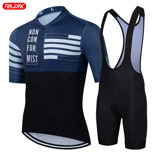 Imagen 2 del producto Raudax-Conjunto De Jersey para bicicleta De carretera, Ropa De ciclismo para Hombre, Ropa De equipo MTB De verano, uniforme De manga corta, mono De triatlón, Ropa De Hombre