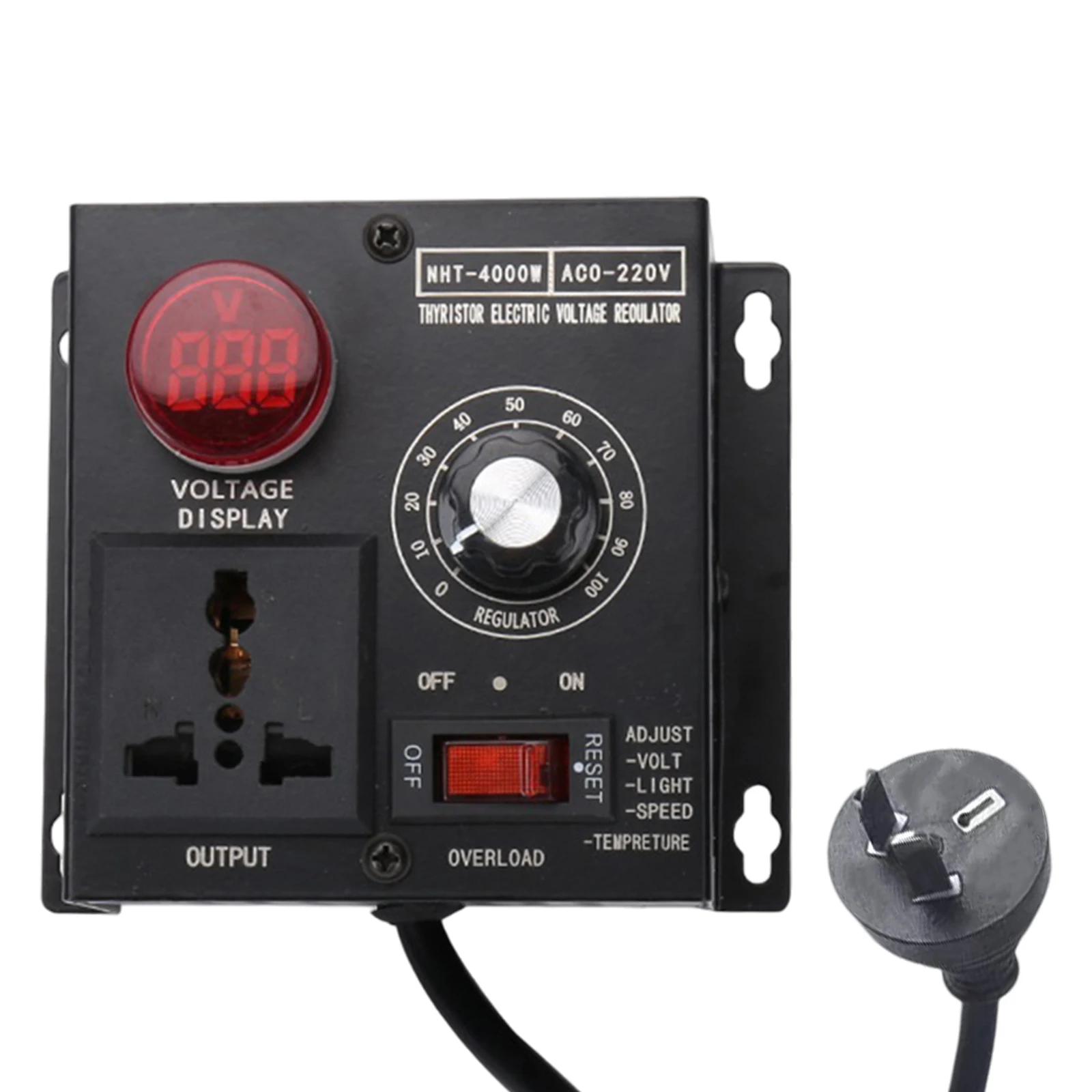 NHT-4000W Voltage Regulator High Power Speed Temperature Light Voltage AC 4000W Adjuatable Dimmer For Electrical Components