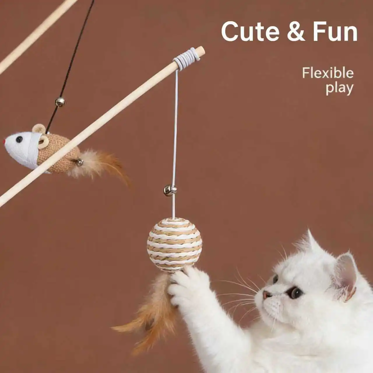 

Simulated Rat Cat Plush Toy Feather Interactive Squeaky Kitten Toy Catnip Bird Bite resistant Cat Toy