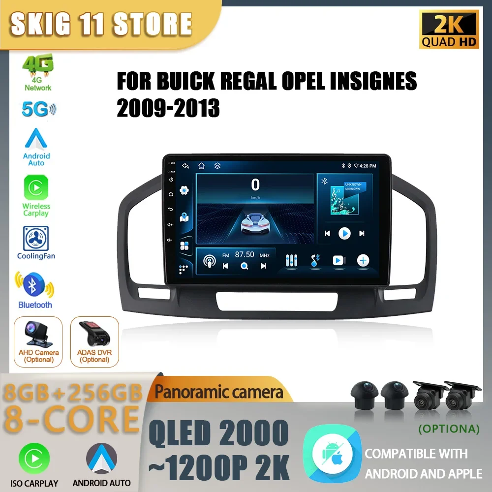 Car Android For Buick Regal Opel Insignes 2009-2013 Radio Stereo Head Unit Multimedia Player 4G GPS Navigation BT CarPlay Screen