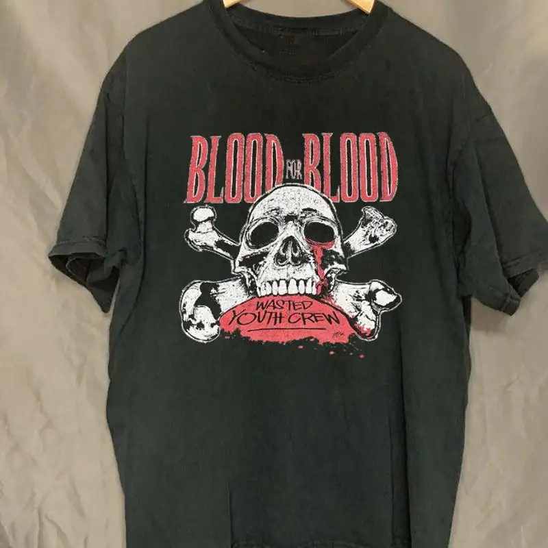 

Blood For Wasted Youth Crew Punk T Shirt Adult Cotton Di664