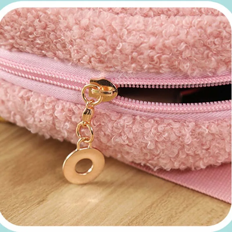 12*13cm Mickey Minnie Kids Plush Cute Coin Purse Zipper Change Purse Mini Wallet Kids Girl Women For Gift With Keychain