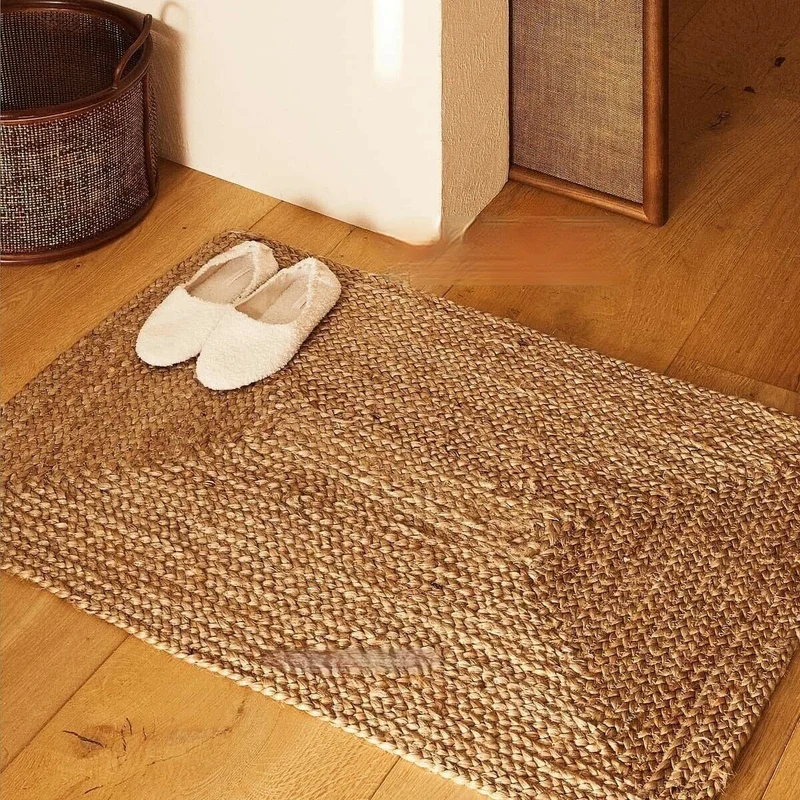 

Jute Rug Rectangular 2x4 Feet Runner Rug Weaving Style Reversible Floor Mat Fashionable Simple Rug