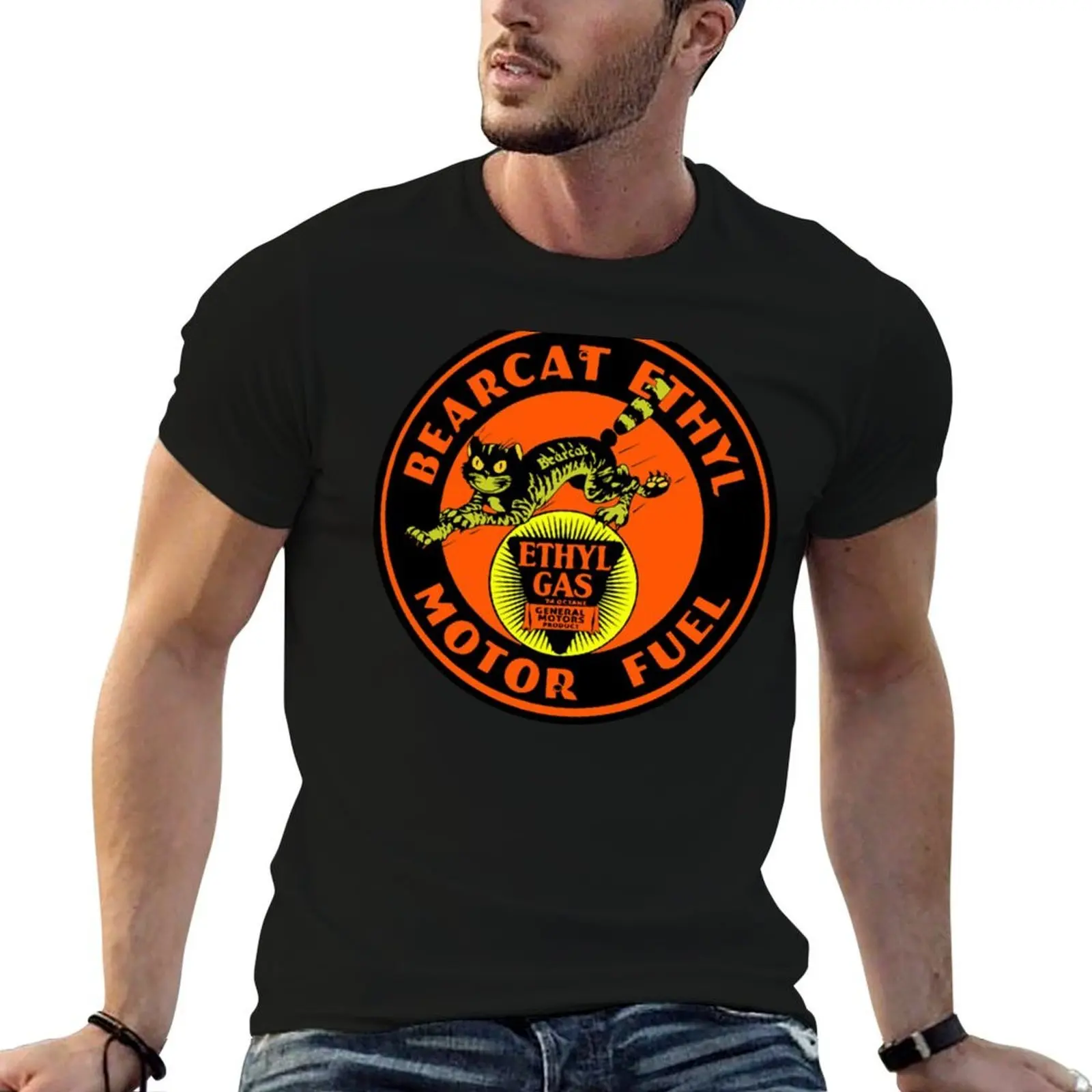 

Bear Cat Motor oil T-Shirt cotton t shirt pack g man t shirts for men T-Shirt