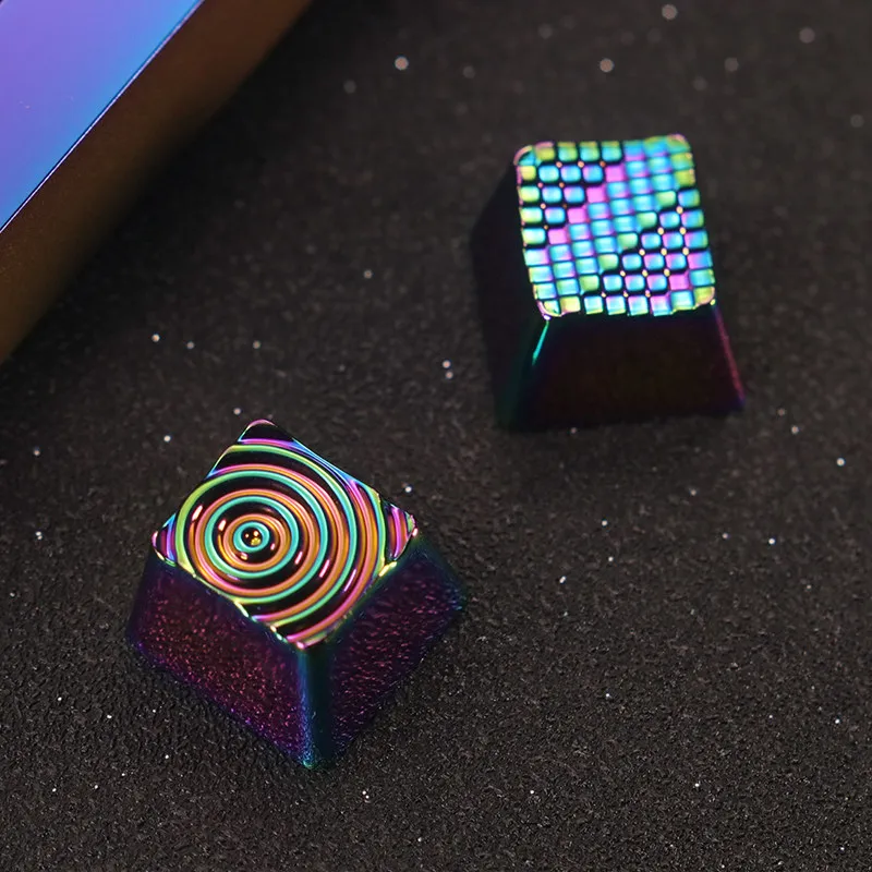 Geometric Creation Series Keycaps 1pcs Colorful Silver Plated Customization Mechanical Keyboard Zinc Aluminum Metal Key Cap