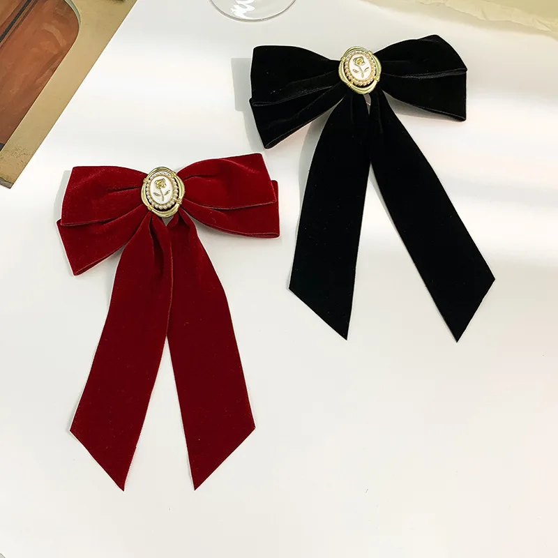 Solid Color Bow Tie Large Hair Clip for Women Half-up Princess Head Han-style Minimalist Clip with Elegant and Sweet Temperament