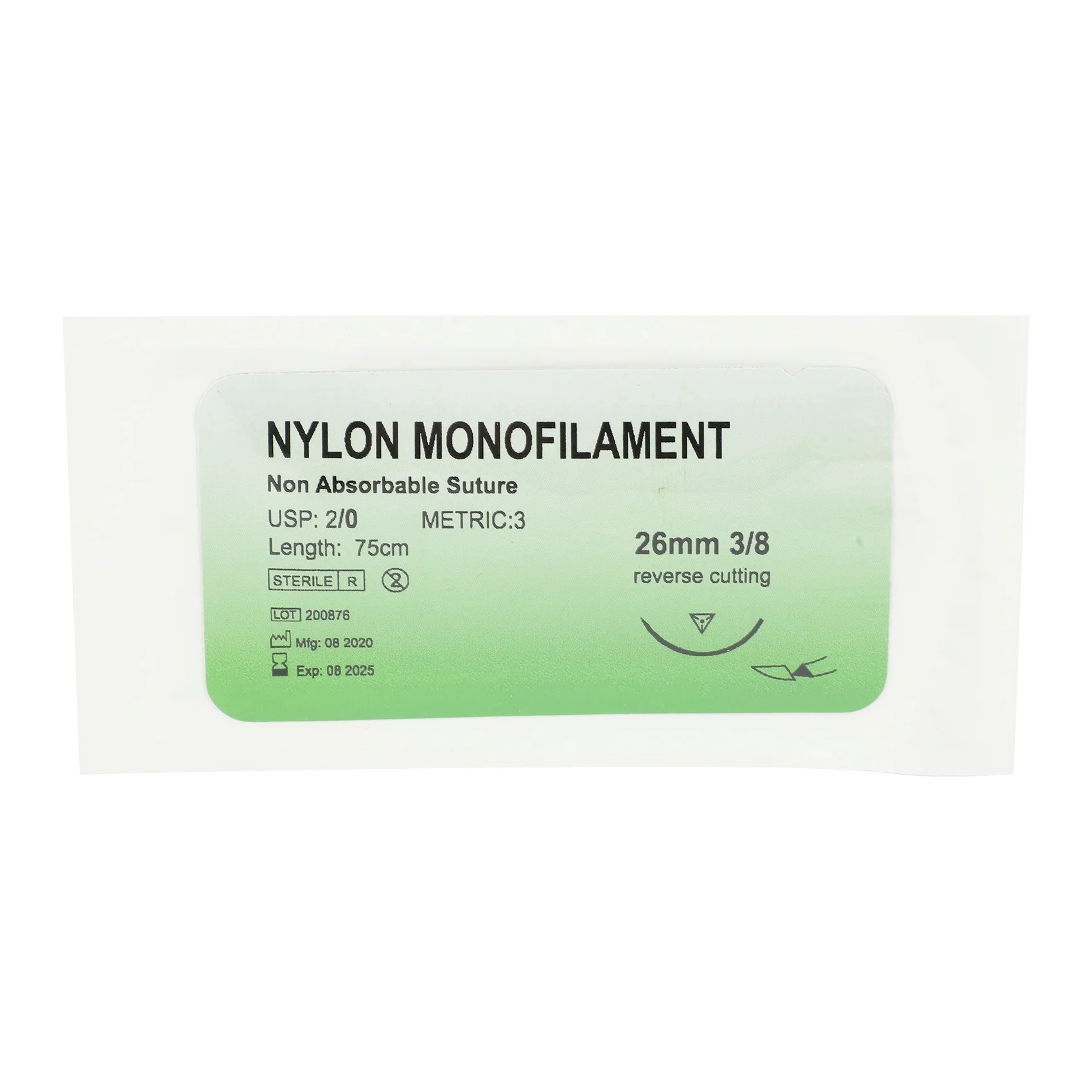 ABRE-120 Pcs Needle Suture Nylon Monofilament Thread Suture Practice Kit 2/0
