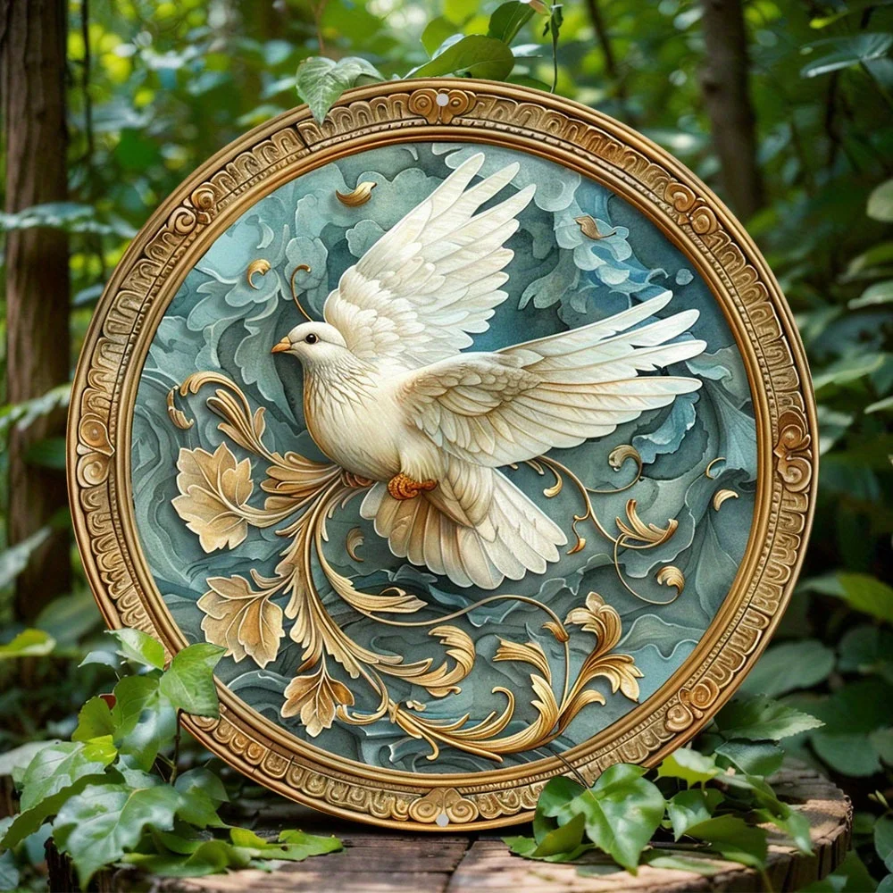 

Peace Dove Metal Wall Art Decor Sign, Aluminum Art Deco Plaque - Heavy Duty, Waterproof, Ideal for Office, Home Door Decoration