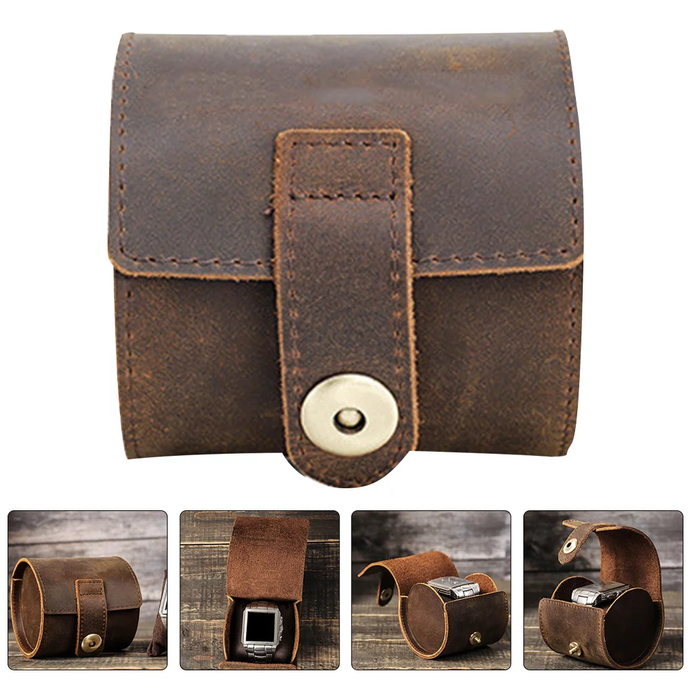 

Single Watch Case Travel Organizer Portable Watch Storage Box For Men Women Lightweight Jewelry Roll Case