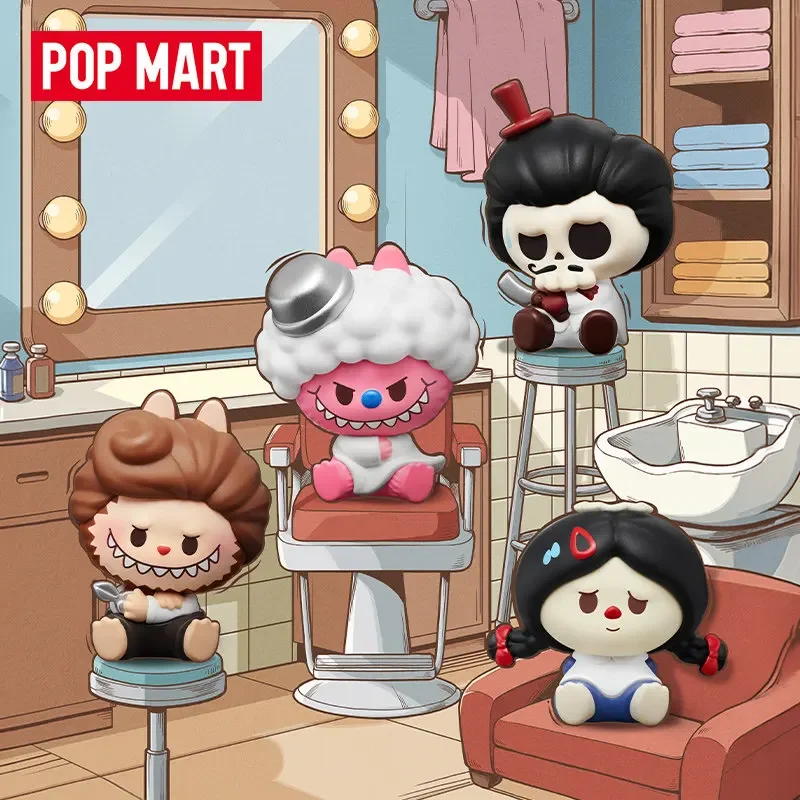 POPMART POP BEAN LABUBU THE MONSTERS HAIR SALON Series Blind Box Guess Bag Mystery Box Toys Doll Cute Anime Figure Desktop view 2