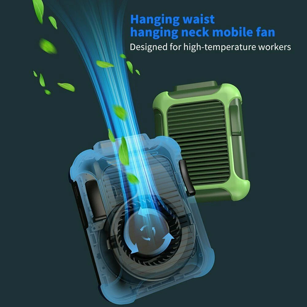 

4000mAh Power Bank LED Lighting Wireless Fan for Sports Outdoor Working Portable Waist Fan Mini Rechargeable Portable Fan