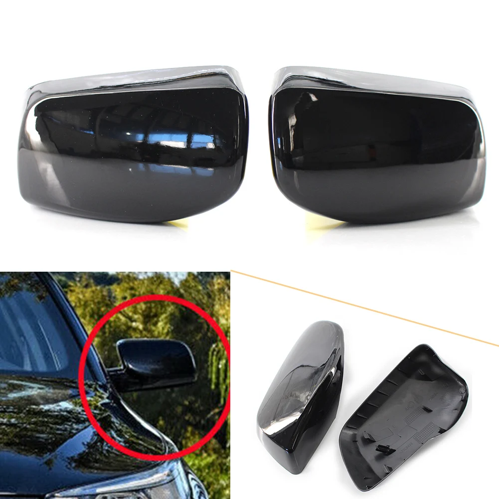 1Pair Car Door Side Rearview Mirrors Shell Cover ABS For BMW 5 6 Series E60 E61 E63 E64 2003 2004 2005 2006 2007 2008 2009 2010