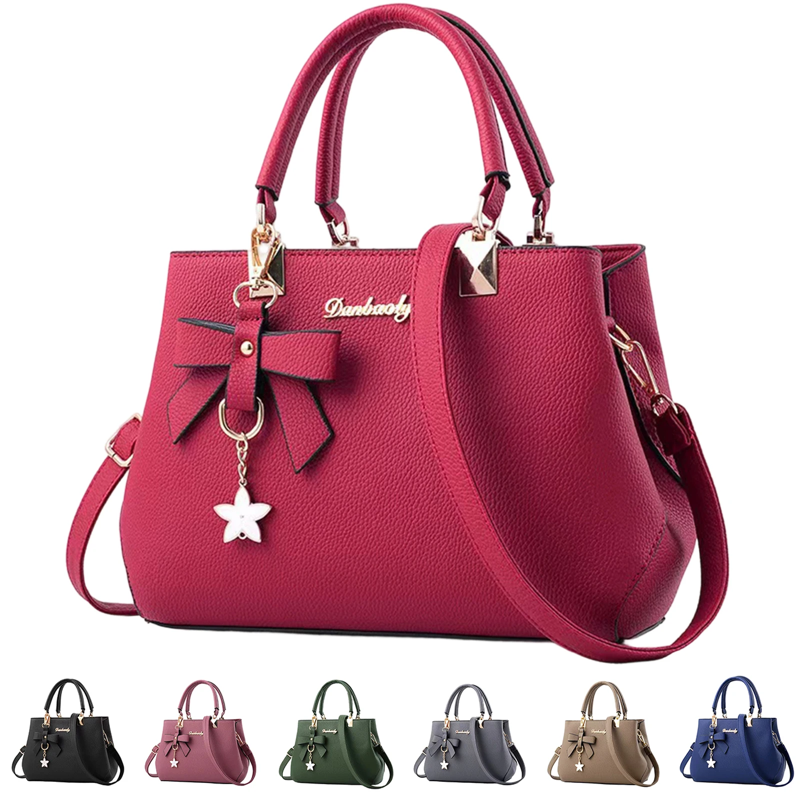 New Women's Fashionable Textured Shoulder Bag Large-Capacity Handbag Ladies Crossbody Bags Soft Leather Tote Bag