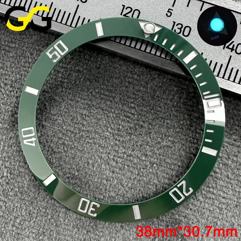 38mm * 30,7mm/38,5mm * 31mm Keramik-Lünette SUB Hochwertige Uhrenteile Zubehör Abgeschrägte Blaue Leuchtmasse – Detail 15