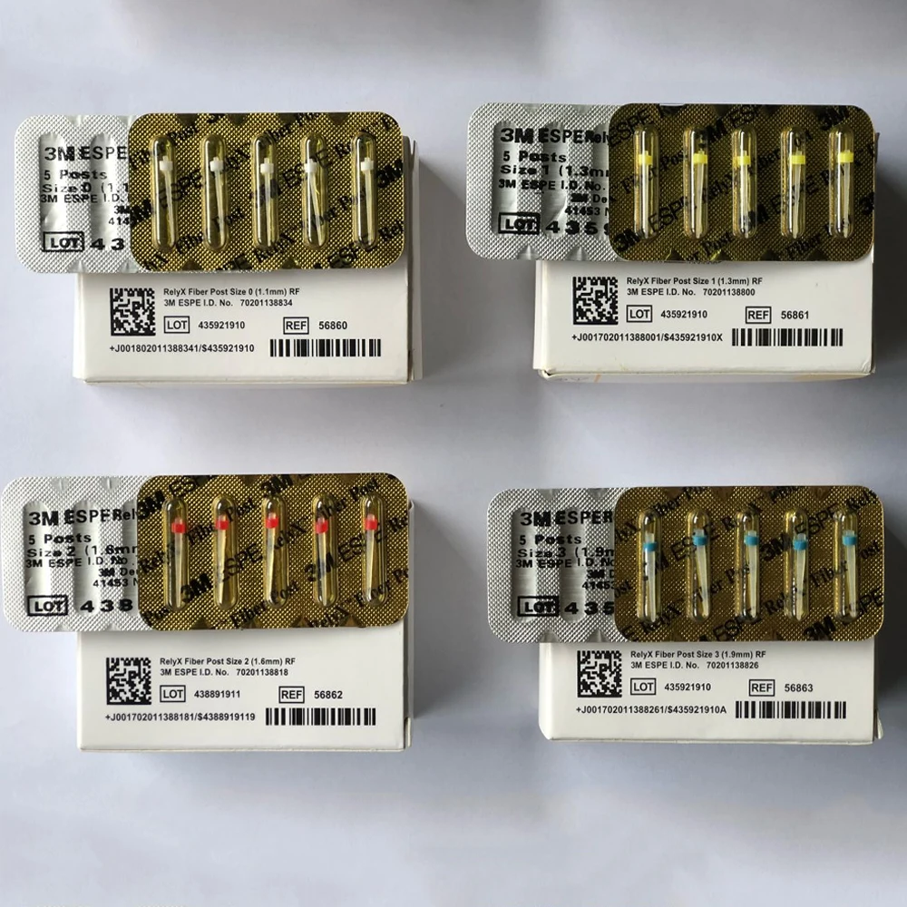 

5 коробок/упаковок Стоматологические фибропосты 3M RELY-X, размеры 1.3 мм, 1.1 мм, 1.6 мм, 1.9 мм