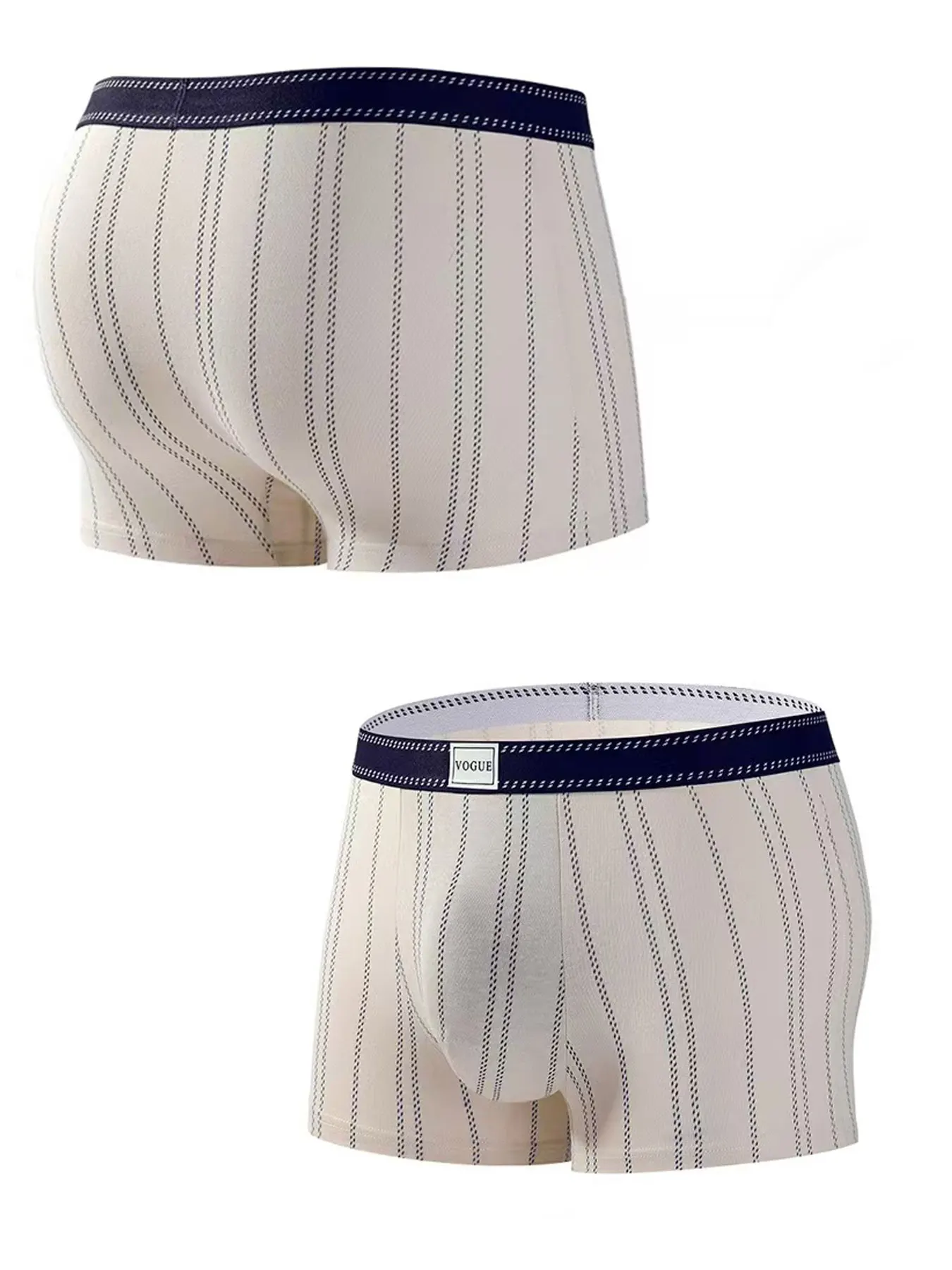 남성용 면 95% 팬티 4팩: 미니멀리스트 스트라이프 스타일, 통기성 및 피부 친화적, 맞춤형처럼 꼭 맞는 핏