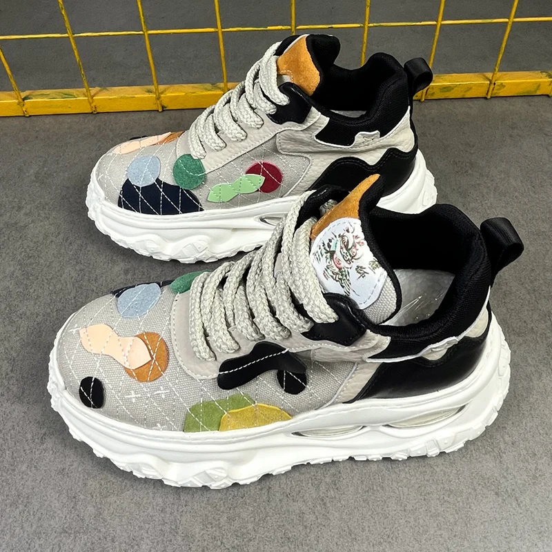 أحذية كاجوال عصرية مطرزة على الطراز الصيني للرجال، أحذية جري عصرية متعددة الاستخدامات، أحذية رياضية عالية الجودة ممتصة للصدمات، أحذية تزلج بانك للرجال #4