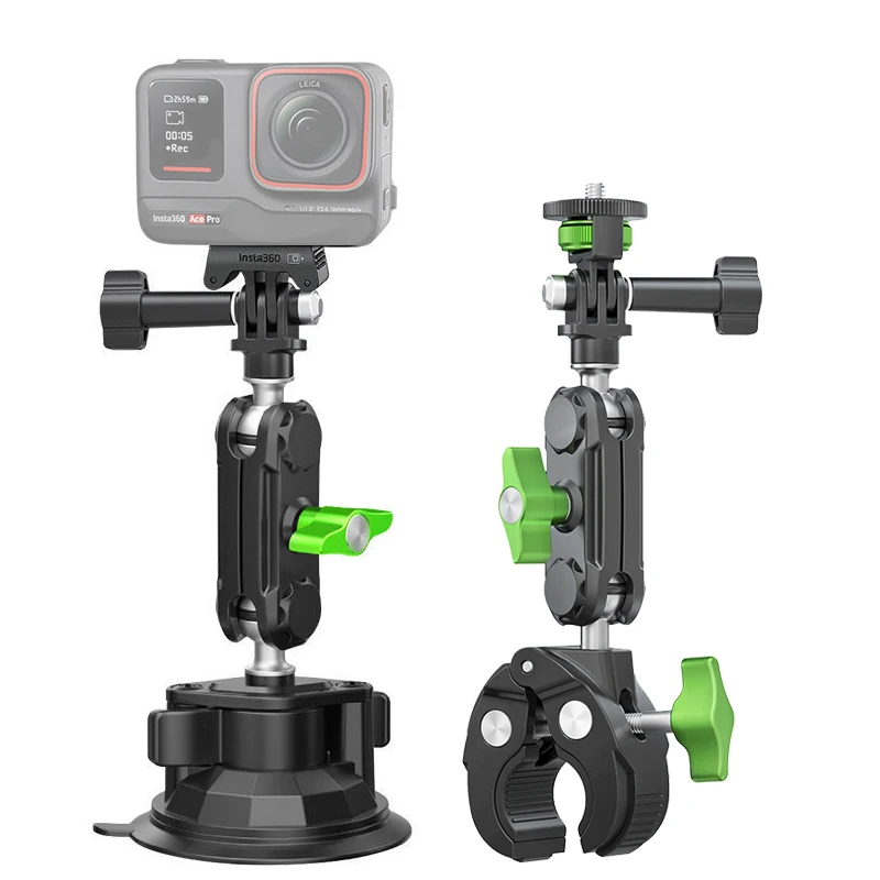 

360°Motorcycle Bike Camera Holder Handlebar Mount Bracket 1/4 Metal Stand for GoPro Hero10/9/8/7/6/5/4 Action Cameras Accessory