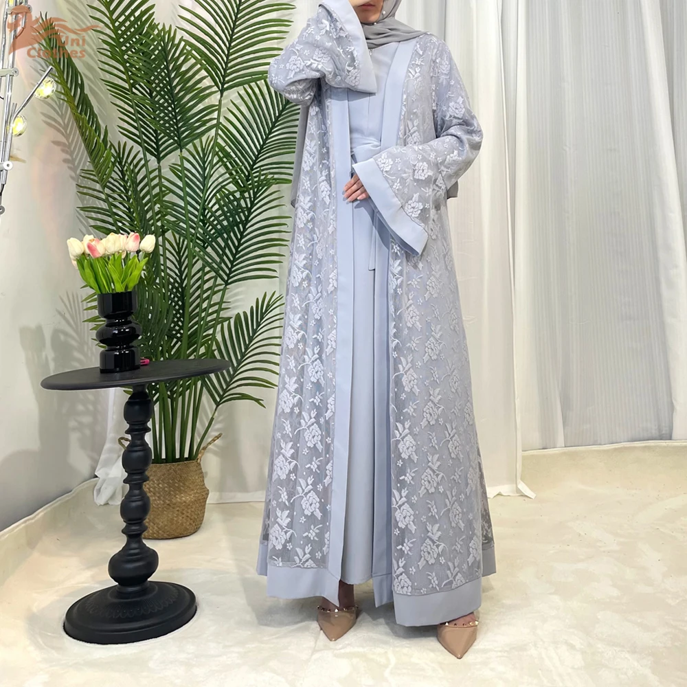 Kobiety Eid muzułmańskie Abaya Kaftan islam arabska długa szata Vestidos maroko kwiaty abaje luźna tradycyjna długa szata jednolity kolor