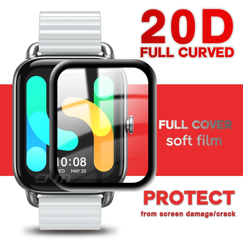 20D Screen Protector for Haylou RS4 Plus Flexible Protective Film for Haylou RS3 GST RT2 LS12 LS04 Anti-scratch Film (Not Glass)