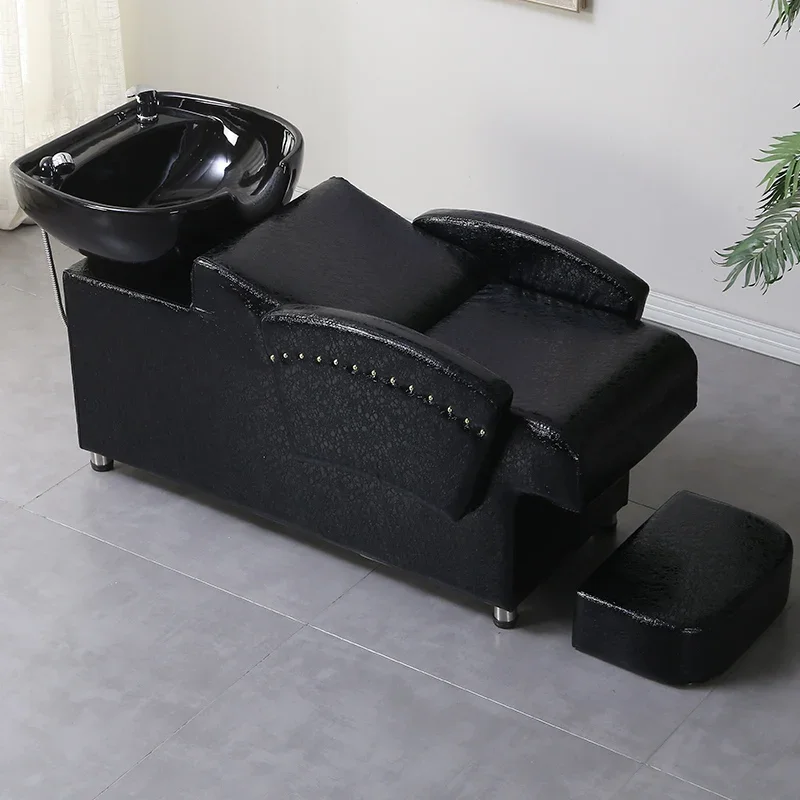 

Modern Salon Shampoo Chair Hair Lounge Comfort Modern Hair Wash Chair Shower Head Professional Cadeira De Barbearia Furniture