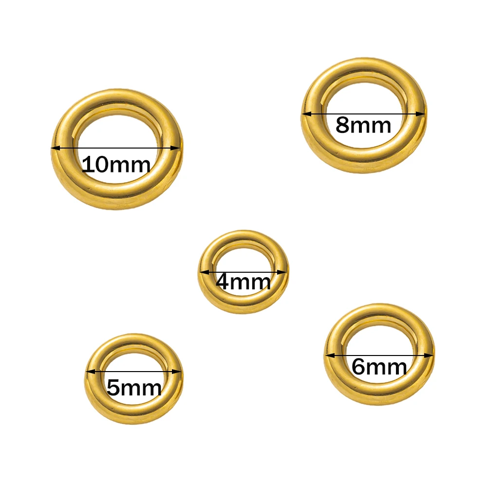 10pcs Stainless Steel Gold O Ring Seamless Rings Buckle Hook Loops Closed For DIY DIY Bracelet Necklace Jewelry Making Accessory view 2