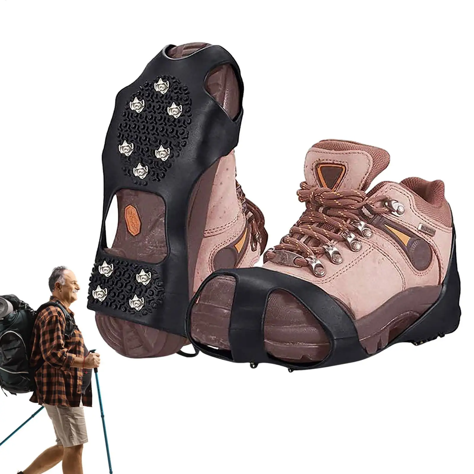 

1 пара зимних аксессуаров для обуви: противоскользящие шипы-крампоны для обуви, накладки на обувь для льда и снега