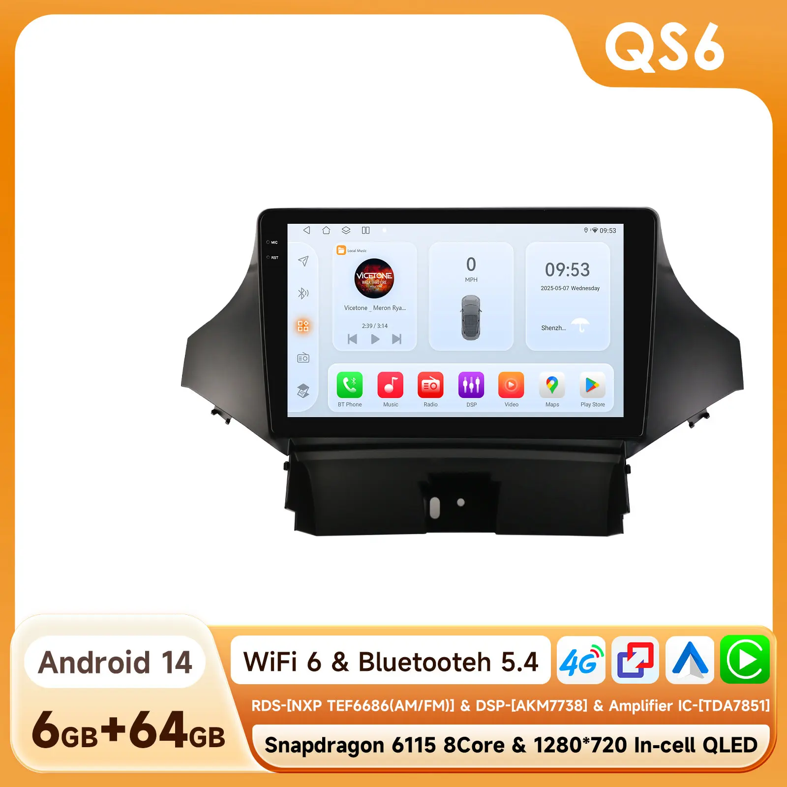 Hizpo Android 14 Stereo Für Chevrolet Orlando 2010-2018 QLED Auto Radio Multimedia Video Player GPS 4G CarPlay 360 Kamera Navi