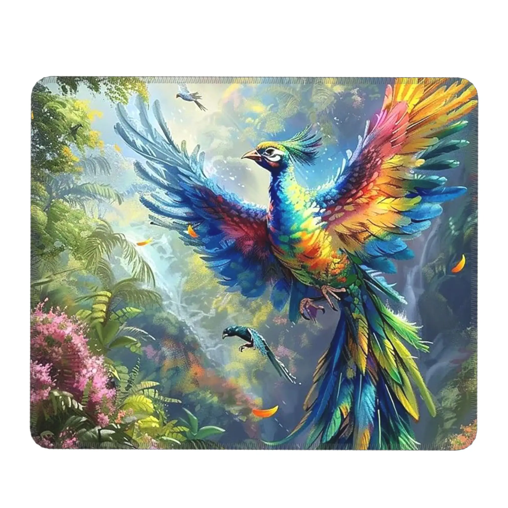 Phoenix And Flower Mouse Pad Computer Keyboard Mouse Mat Gamer PC Laptop Desk Mat Office Table Mats