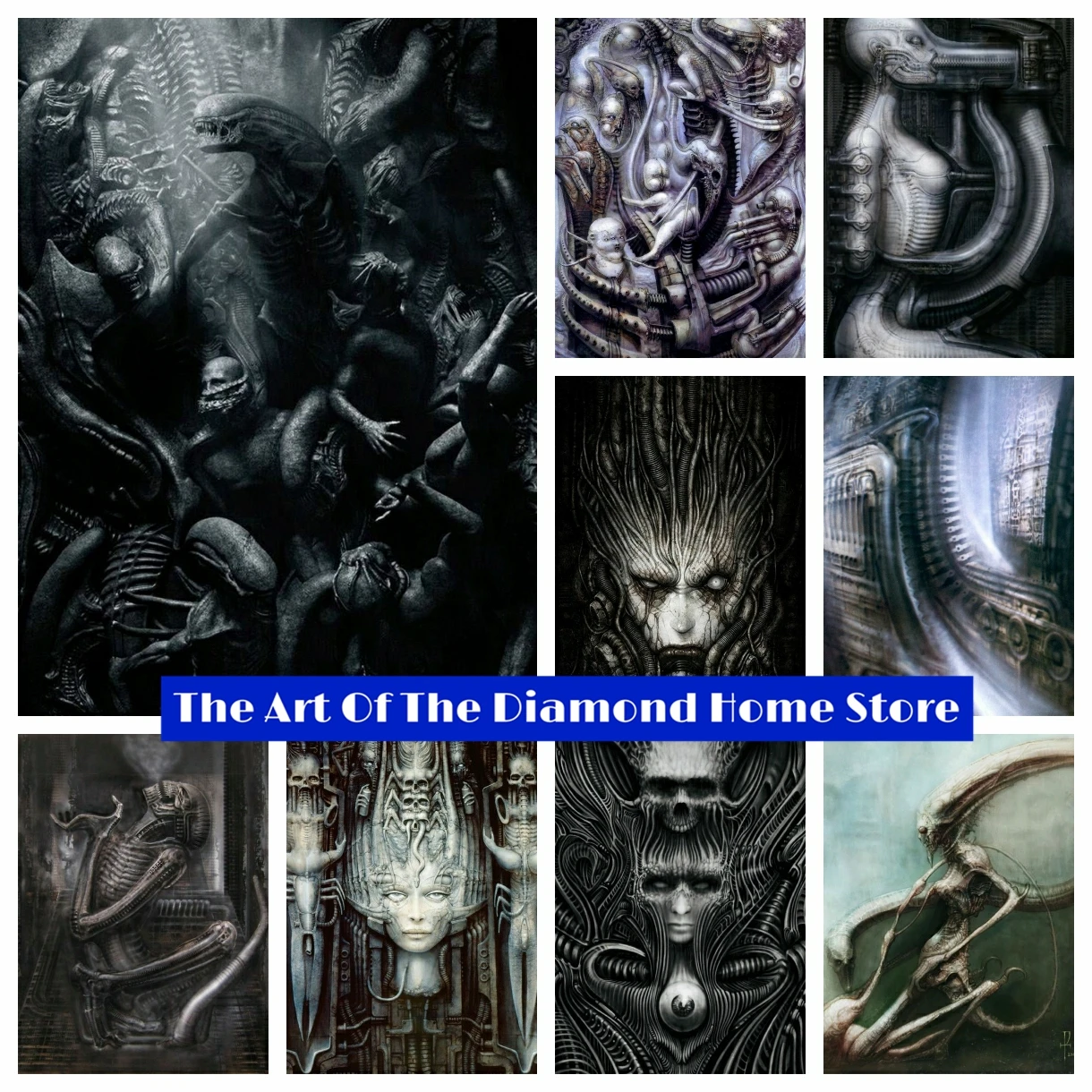 Alien Classic Horror Movie Diamond Painting H R Giger Artist's Work Cross Stitch Embroidery Picture Mosaic Full Drill Home Decor