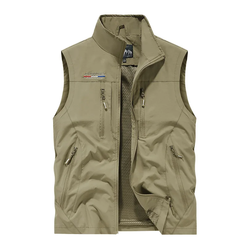 Multi-Pocket Lightweight Cargo Vest Men's Outdoor Fishing Casual Sleeveless Jacket