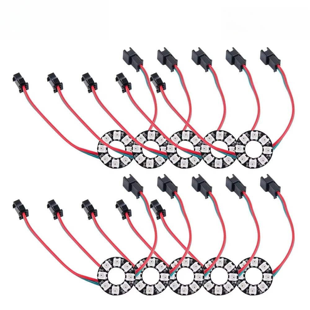 1/2/5/10PCS WS2812B 8 Bits Leds Pixel Ring RGB LED Circle Ring Module Full Color Round DC5V