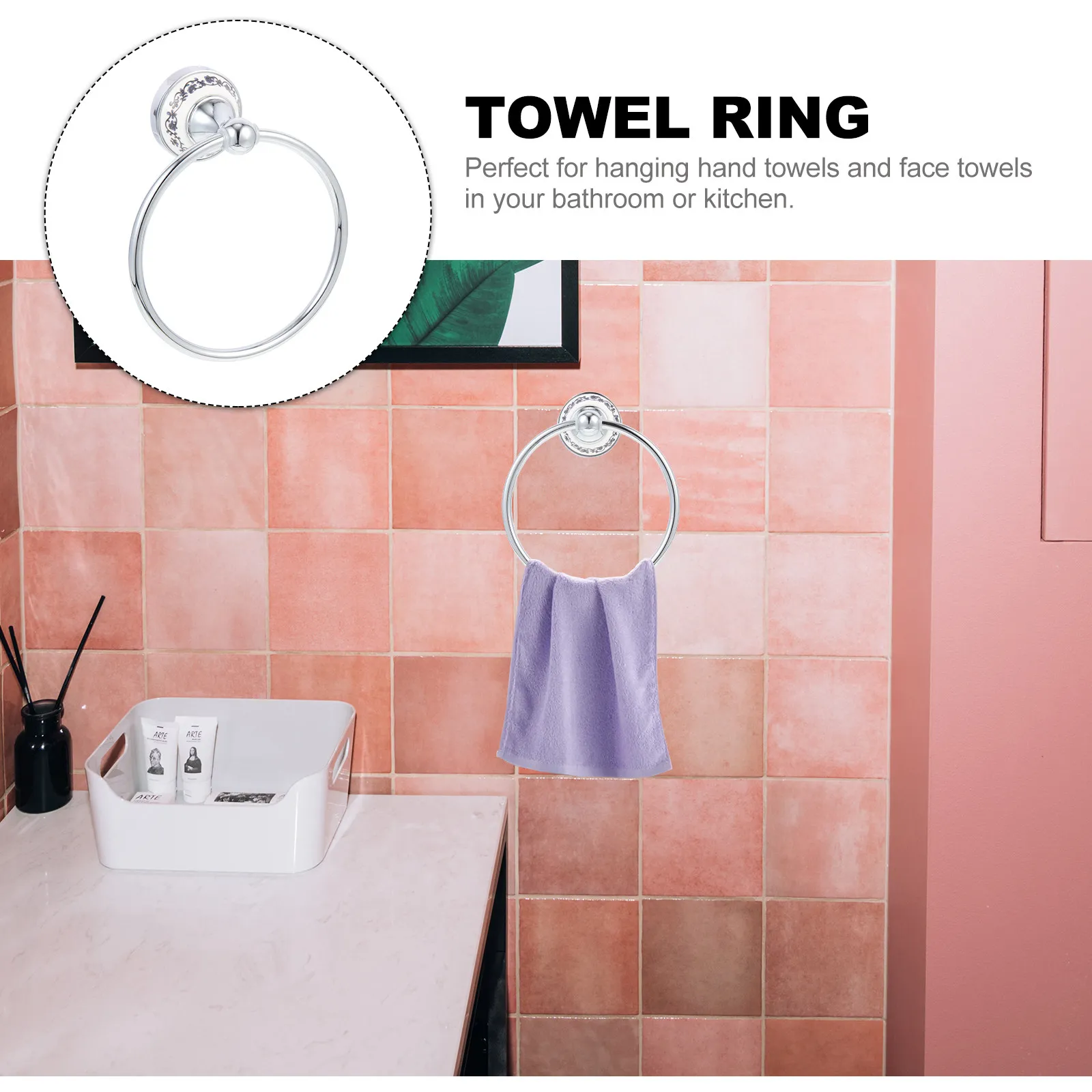 

Премиальное настенное кольцо-держатель для полотенец из нержавеющей стали, аксессуар для ванной комнаты, бытовая вешалка для полотенец для кухни, балкона, гостевой комнаты