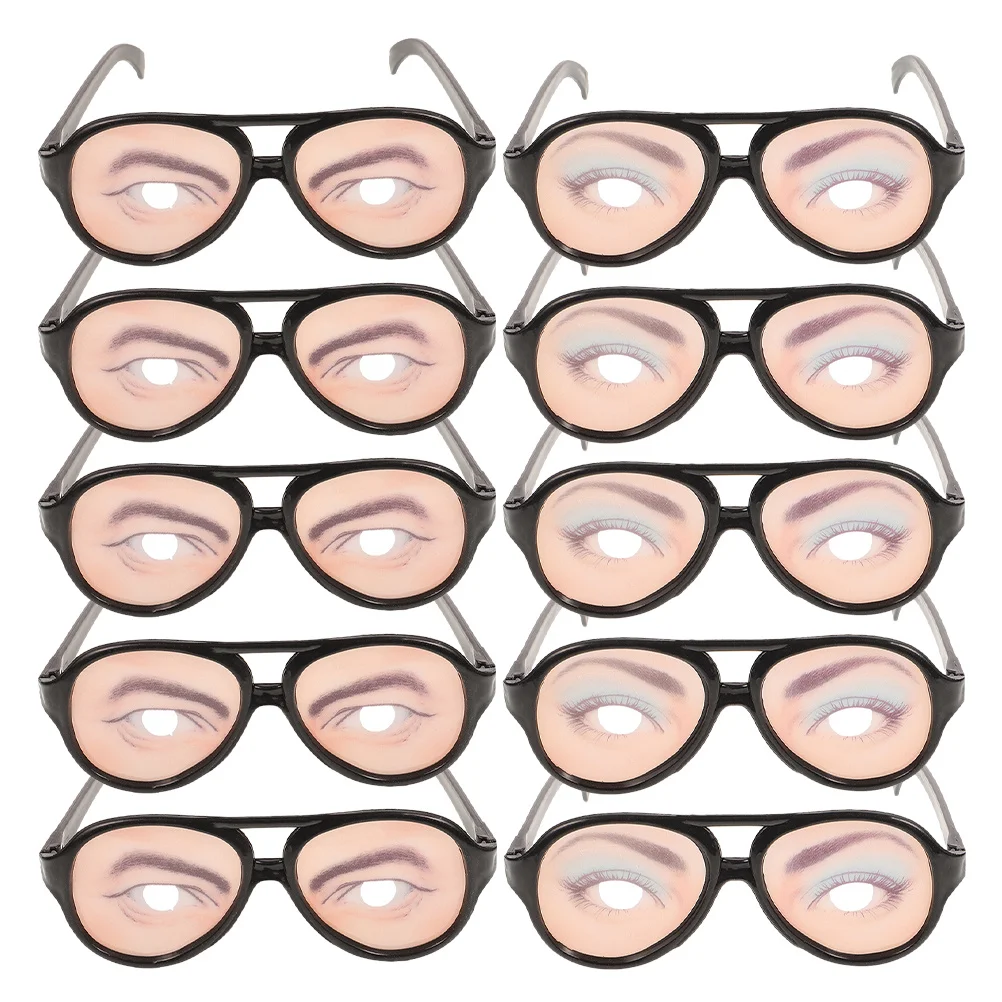 

OHPHCALL 10pcs Funny Glasses Prank Halloween Props Novelty Eye Accessories Costume Party Toys for Adults Kids