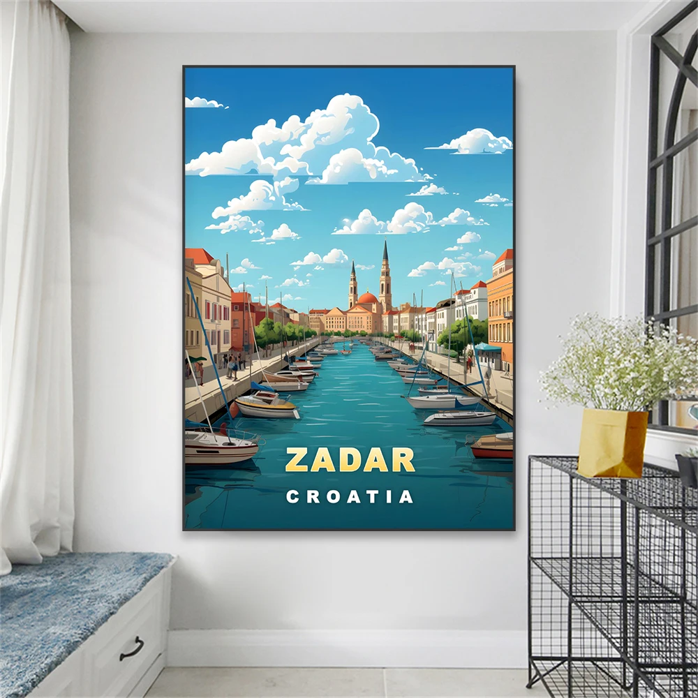 السفر المشارك للديكور المنزل ، الرجعية جدار الفن يطبع ، الشمال قماش اللوحة ، خمر أوروبا والمدن ، الشفق المشهد يطبع