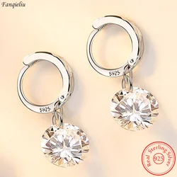 Fanqieliu Real 925 Sterling Silver New Woman's Crystal Jewelry CZ Zircon Drop Earrings FQL23586