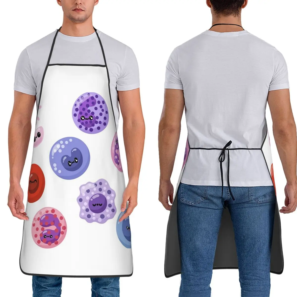 Hematology Blood Cells Medical Laboratory Scientist Apron Chef Cuisine Tablier Bib Kitchen Cleaning Pinafore for Women Men