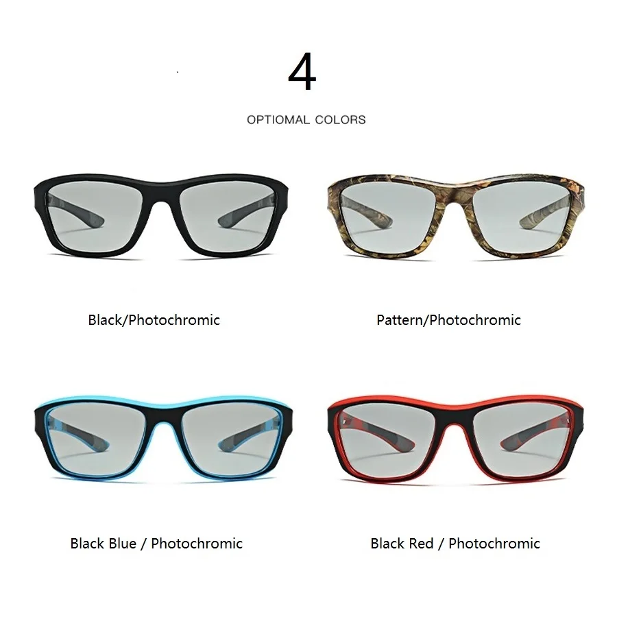 Photochrome Polarisierte Sport Vintage Sonnenbrille Männer Frauen Angeln Radfahren Fahren Bergsteigen Sport Retro Sonnenbrille UV400