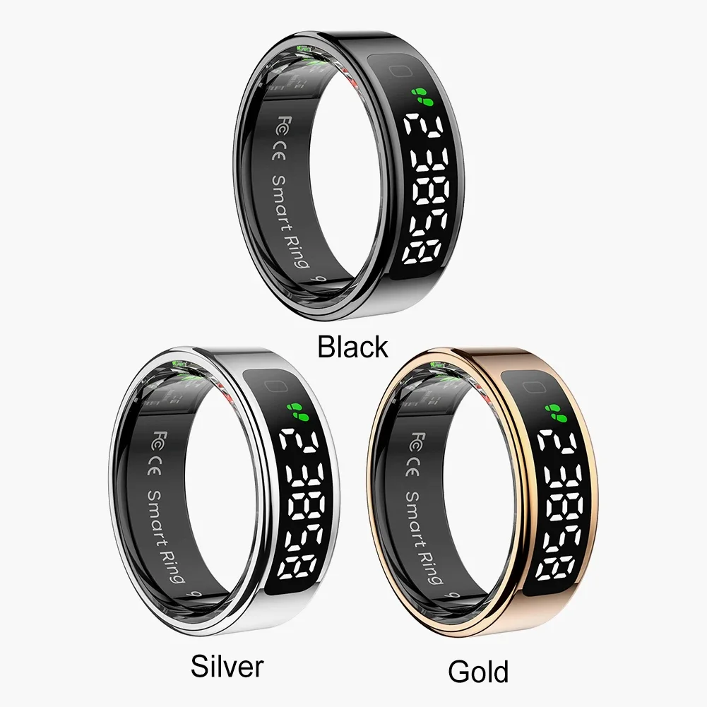 حلقة ذكية R11 مع شاشة عرض ومراقبة اللياقة البدنية واللمس والنوم 5 ATM مقاومة للماء للياقة البدنية لنظام Android وiOS