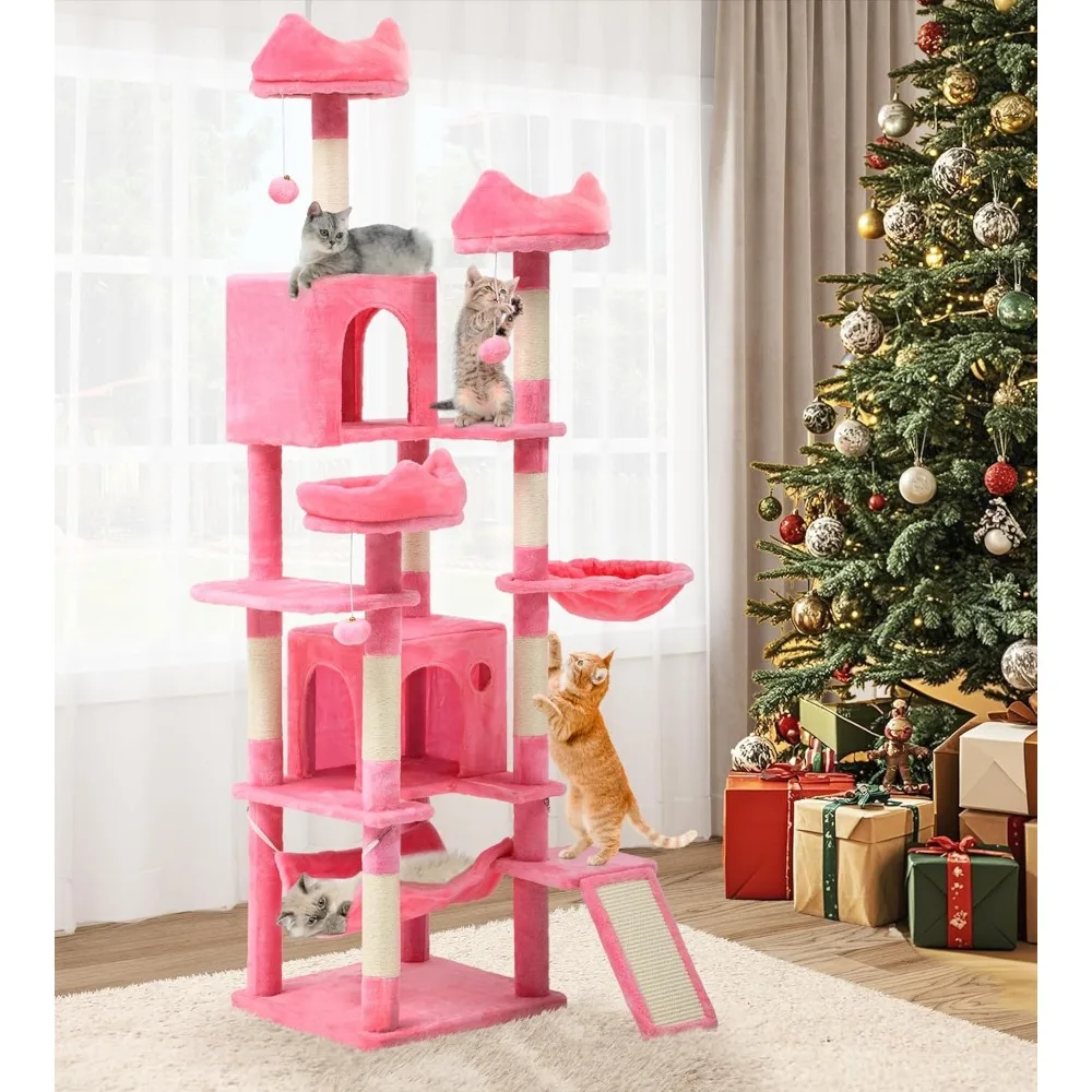 

YITAHOME Tall Cat Tree for Indoor Cats, 75 inch Multi-Level Cat Tower with Cat Condos, Top Perches, Sisal Ramp Scratching Posts,