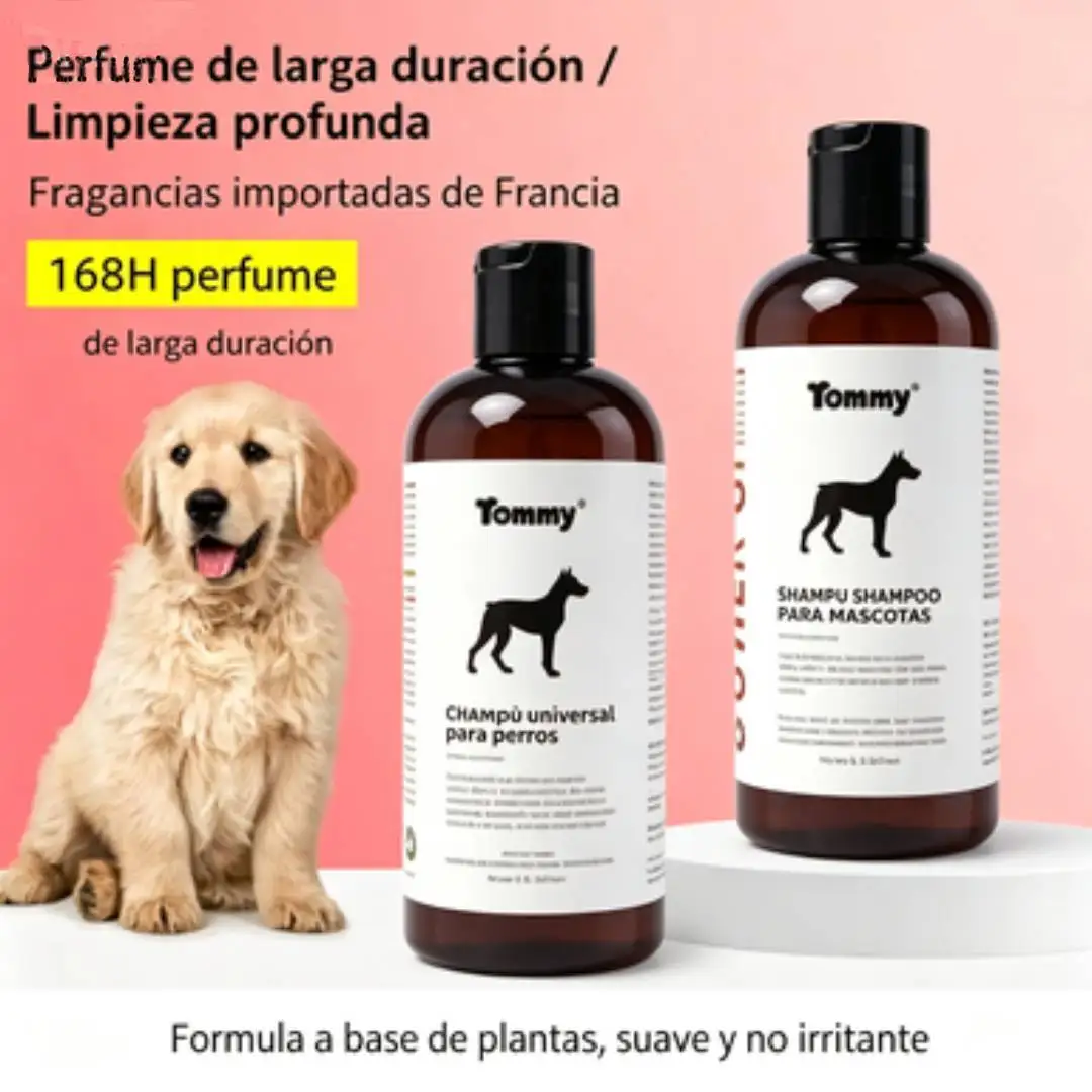 Champú para Perros con Extractos Naturales, Fragancia Francesa 168h, Suave y Seguro