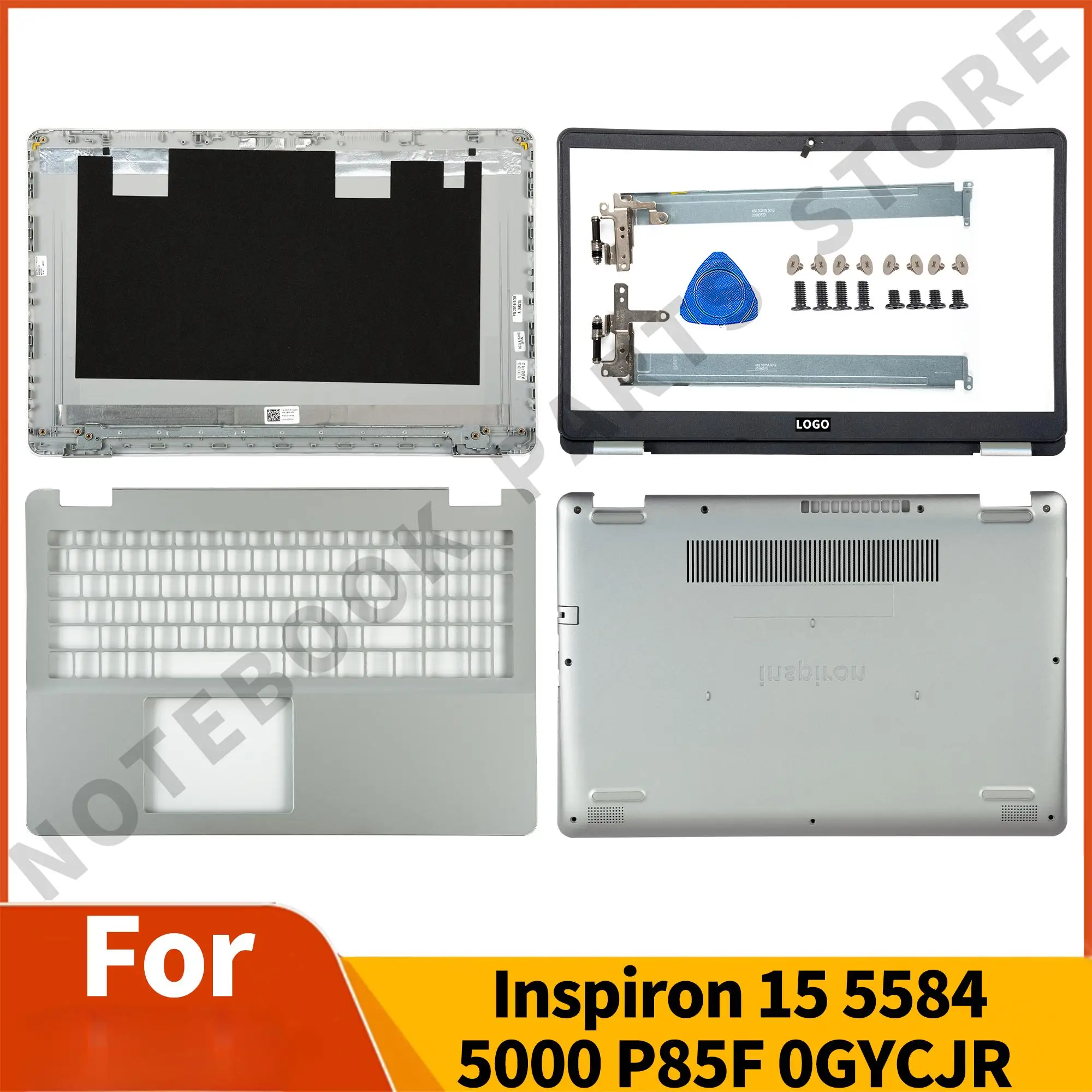 

New LCD Back Cover 0GYCJR For Inspiron 15 5584 P85F Front Bezel 0J0MYJ Hinges Palmrest 0DFX5J Bottom Case 02T6HN 0JX9NR Repair