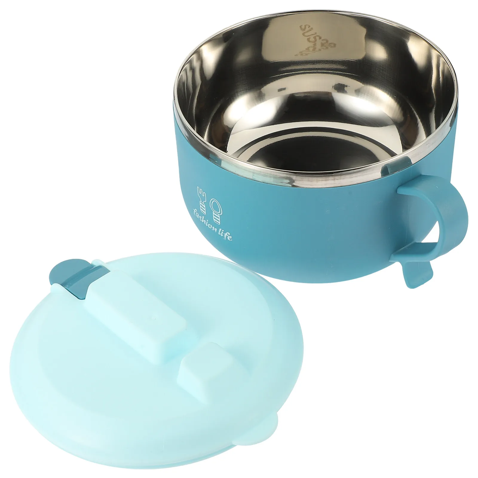 

Insulated Noodle Stainless Steel Soup Bowl With Leak-Proof Lid Anti-Scald Handle Phone Holder Reusable Food Container For