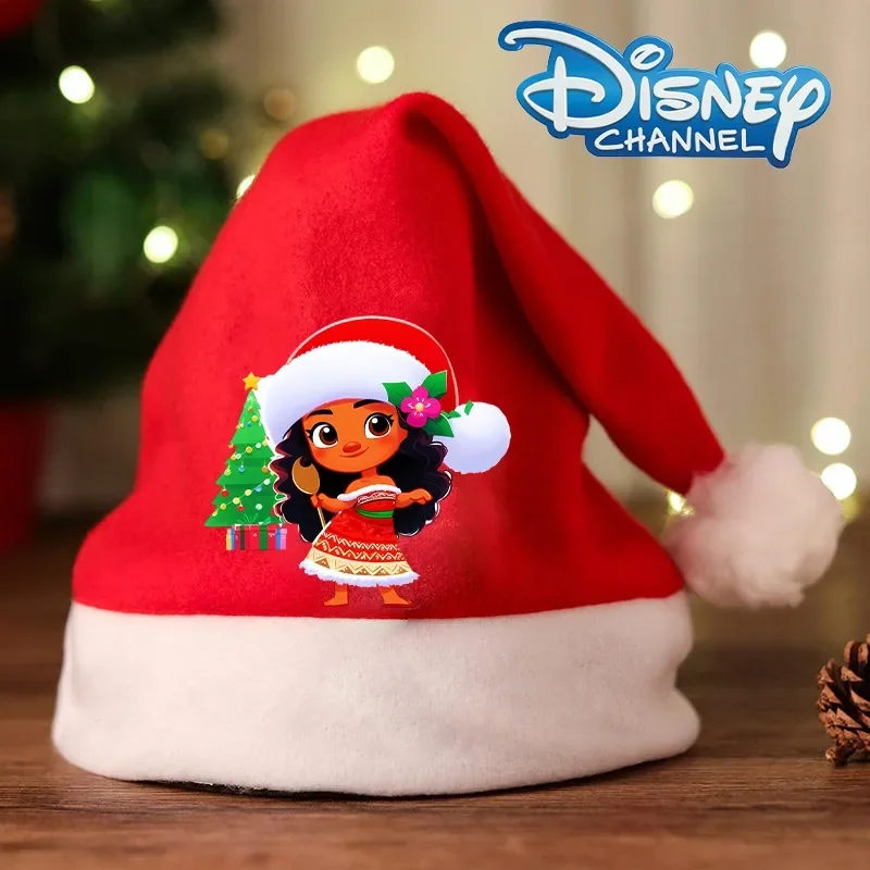 Moana 2 Santa Hats Disney Non-woven Fabric Red Xmas Cap Adult Unisex Christmas Dress-up Party Decor Cosplay Child Party Kid Gift