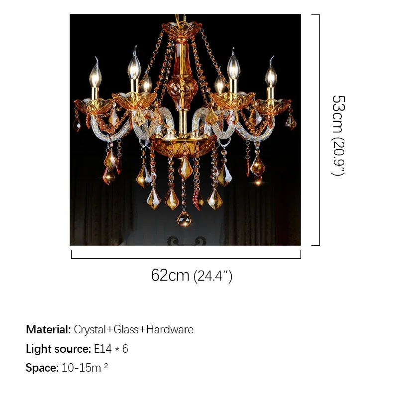 SAMAN European Crystal Pendent Lamp Luxury Living Room Restaurant Bedroom Villa Cafe Clothing Store  Beauty salon Chandelier