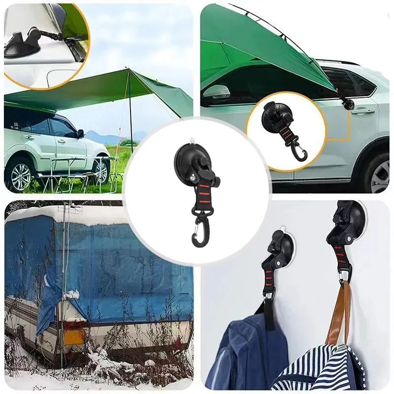 Universal 4Pcs Car Tent Suction Cups Buckle Side Round Awning Anchors Outdoor Travel Camping Tent Suckers Anchor Securing Hooks