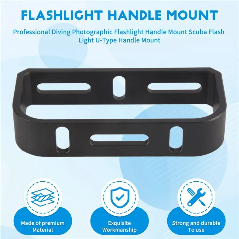 Y51A-Professional Diving Photographic Flashlight Handle Mount Scuba Flash Light U-Type Handle Mount