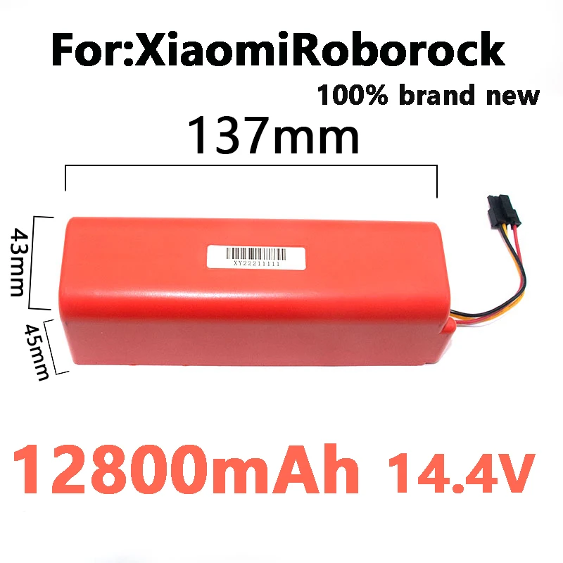 14.4V 12800mAh Long Runtime Lithium Battery, Replacement Accessory for Xiaomi Roborock S5 S6 Series Robot Vacuum Cleaners