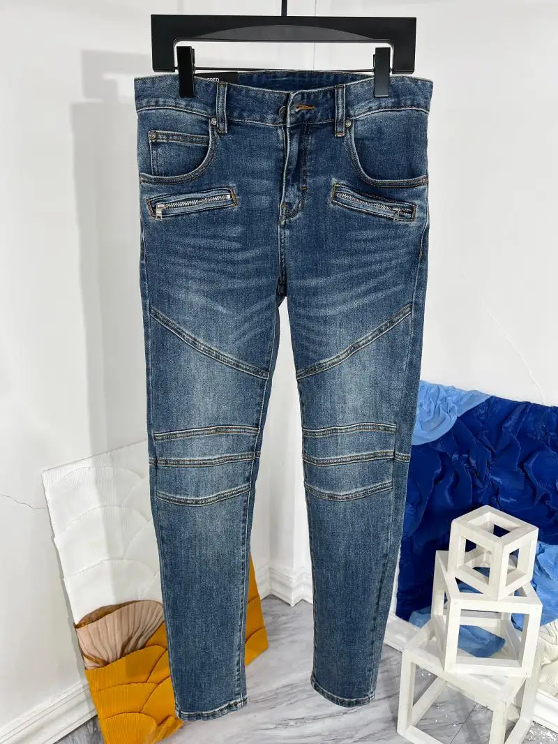 2023 Spring Chic Men's Brand New Designer Vintage Jeans Casual Straight Pants C645